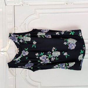 LOFT Floral Sleeveless Blouse - Blue, Green, White